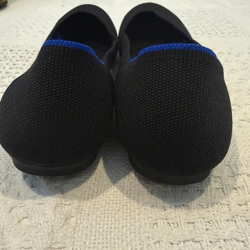Rothy's Black Knit Flats with Blue Trim - Picture 8 of 10